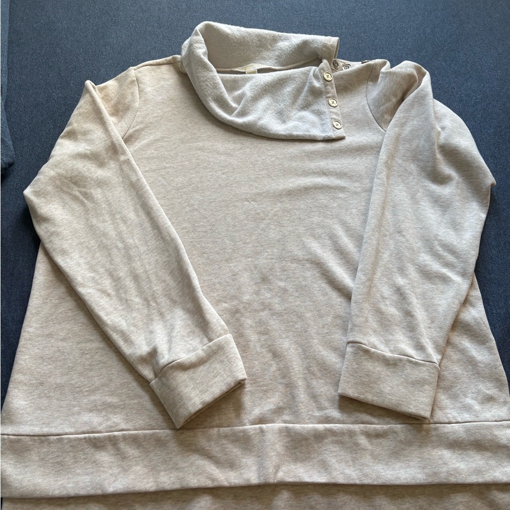 Women's Micheal Kors Cream Sweater with Button Detail